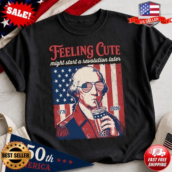 Funny 4th of July Shirt, George Washington Boba Tea T-Shirt S-5XL FREESHIP