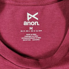 Anon Mens Graphic T-Shirt Medium Red Crew Neck Soft Feel Printed Logo Skate Tee
