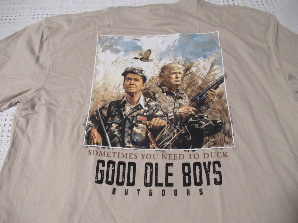 Trump Reagan T Shirt Duck Hunt Size 2XL NWOT Good Old Boys Presidents Hunting