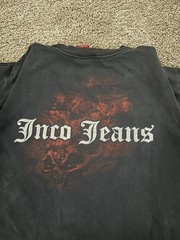 VINTAGE JNCO Jeans Men’s XL Black Double-Sided Graphic Skull Crew Neck T-Shirt