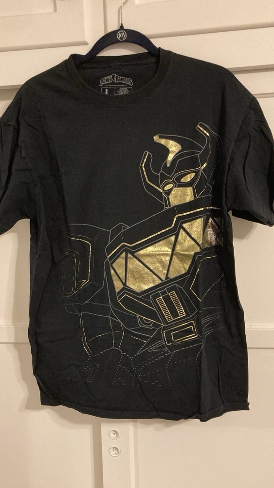 Loot Crate Power Rangers Graphic Print Black/Gold Men’s Crew Neck T-Shirt L