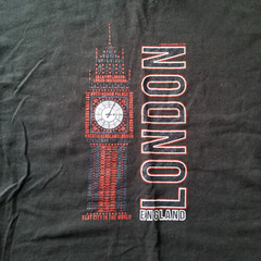 Travel Graphic T-Shirt Large Black Vacation London Big Ben Landmark Souvenir