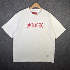 Supreme Shirt Mens Medium White SS24 SICK Logo Spellout Skate Baggy Boxy