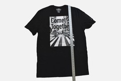 Lyrics By Lennon & McCartney Mens Come Together Zipper Pocket Black Shirt New XL