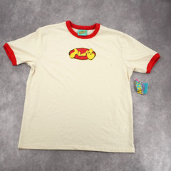 ALAB Astro Cream Ringer Tee Red Collar Sleeve Detail Short Sleeve Shirt M