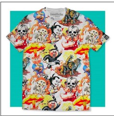 Creepy Co. Garbage Pail Kids White/Multi Tee Shirt XXL GPK Characters Brand New