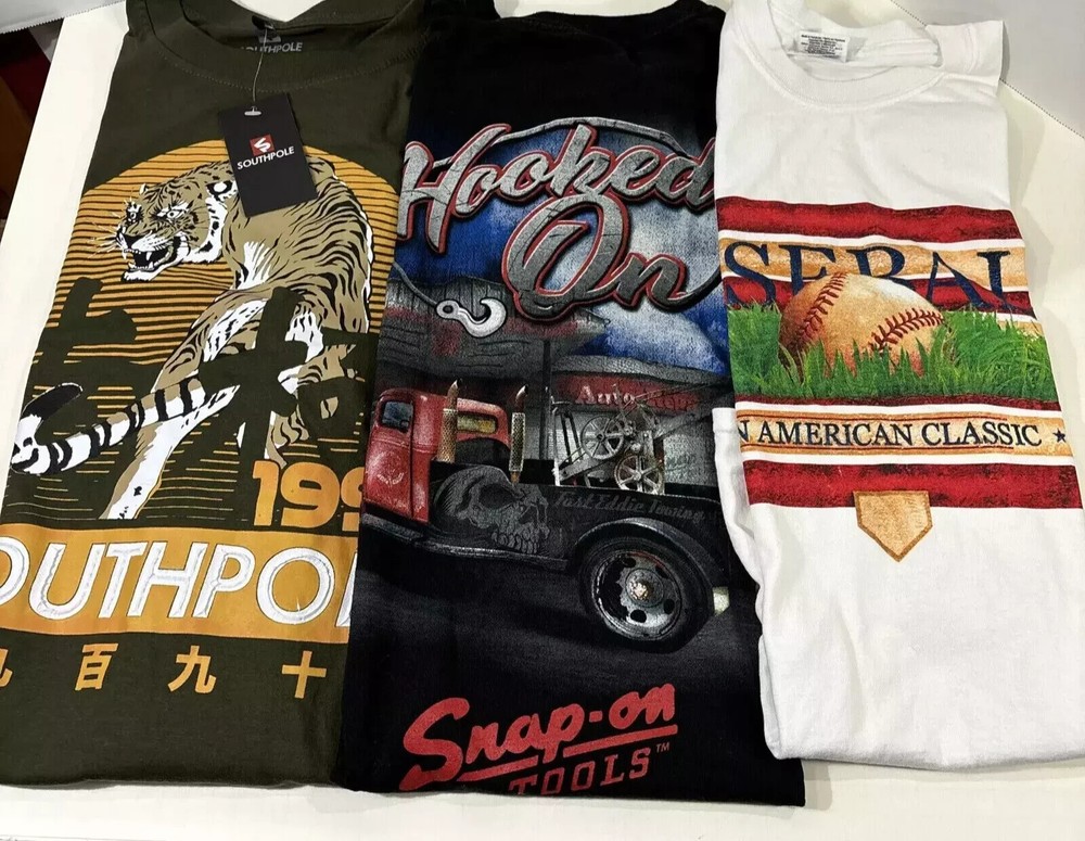 Lot of 5 Random Men’s Graphic Tees T-Shirts LIQUIDATION Size XL