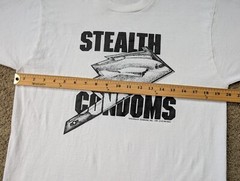 Vintage Stealth Condoms Shirt Mens Size Large 1989 White Bomber Plane *READ