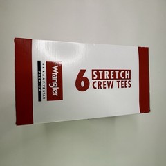 6-Pack WRANGLER Men’s Size Medium Stretch Crew Tees Short Sleeve Cotton White