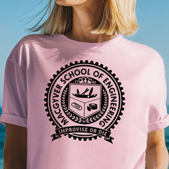 MacGyver School of Engineering T-shirt, Funny Retro TV Tee, Gift for Fans