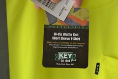 Key Apparel ANSI II Class 3 Hi-Visibility Pocket T-Shirt Hi-Vis Yellow Sz XLR