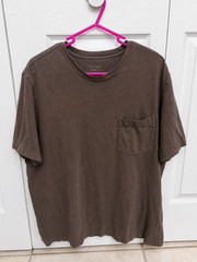 Roundtree & Yorke Brown Pocket T Shirt Mens Large Short Sleeve Casual Tee