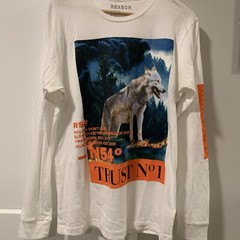 Reason Clothing Brand Trust No 1 Wolves Sheep White Long Sleeve Shirt Men’s M