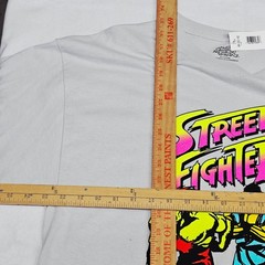 Street Fighter II T-Shirt Men’s XL Silver Graphic Tee Press Start Capcom Gaming