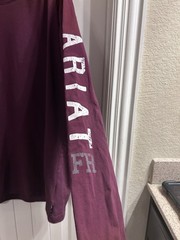 Ariat FR Men’s XL/TG Burgundy Crewneck Long Sleeve Skull Graphic Logo T-Shirt