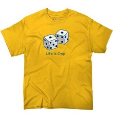 Life Is Crap Gambling Dice Gambler Bad Luck Womens or Mens Crewneck T Shirt Tee