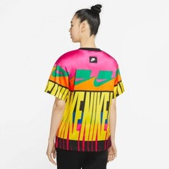 Nike Sportswear Allover Printed T-Shirt in Multi Pink Yellow