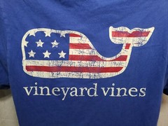 Vineyard Vines American Flag Whale Adult Blue XS TShirt