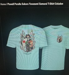 Powell Peralta Sakura Yosozumi Samurai T-Shirt Celadon – Men’s -Size Medium