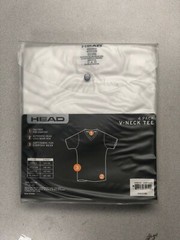 NEW*HEAD Men’s 4 Pack Classic Cotton White V-Neck T-Shirt Undershirt – Size S, M