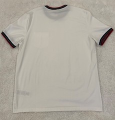 MEN’S BEN SHERMAN WHITE T-SHIRT SIZE M STRIPE COLLAR POCKET COTTON STRETCH TEE.