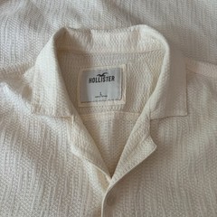 Hollister Mens L Boxy Camp Shirts Lot of 2 Crochet Style Seersucker Resort Beach