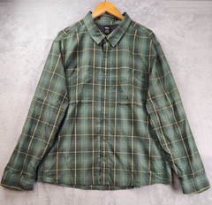 REI Co-Op Mens Sahara Shirt XXL Green Plaid Long Sleeve Button Up Outdoor Hiking