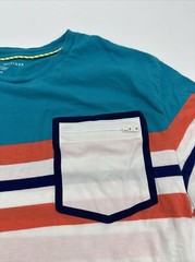 Tommy Hilfiger T-Shirt Men Large Striped Pockets Zipper…#3998