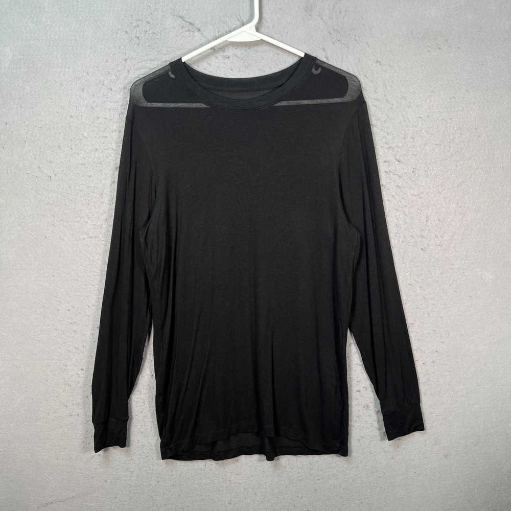 Uniqlo Heattech Extra Warm Black Long Sleeve Top Cashmere Blend Mens Medium