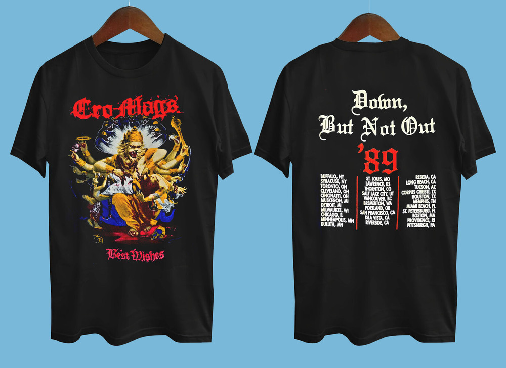 Cro-Mags 1989 Down But Not Out tour Black Unisex All Size S-5XL Shirt 2 Sided
