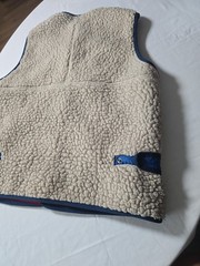 KAPITAL Vest Boa Fleece Navy Cream Unisex Size XL 4 Pre-owned Made in Japan 0306