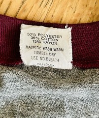 Vntg Gray Maroon Stripes Stallone Cobra 1986 Raglan Bantam Tshirt M 38-40 Small