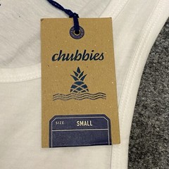 Chubbies Tank Top Men’s Small White Sleeveless Beach Stars And Stripes USA