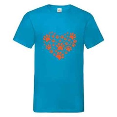 Dog Paw Print Heart Humour Novelty T Shirt Various Colours And Sizes