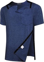 Men’s Post Shoulder Surgery Recovery Shirt Tear Away Short Sleeve Rotator Cuf…
