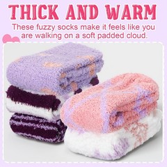 10 Pairs Fuzzy Socks with Grips Soft Non Slip Socks for Women Hospital Fluffy…