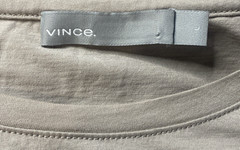 VINCE Men Crew Neck Long Drop Sleeves Tee Shirt Sz L Tan Everyday Casual 60-9