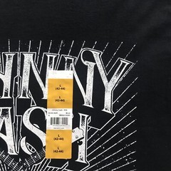 Johnny Cash The Man In Black Mens Black Crewneck Graphic T-shirt L Chest 43″ NWT
