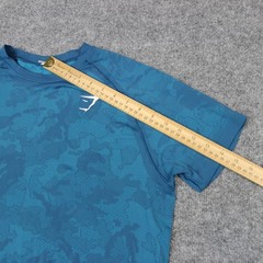 GymShark Camo T Shirt Men’s Small Training Blue Performance Workout Logo Mesh