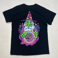 ALAB Magic Wizard Psychedelic Graphic T-shirt Men Medium Black Short Sleeve