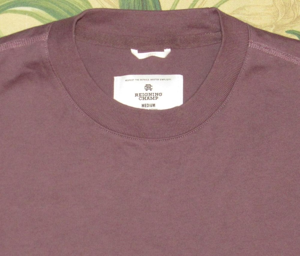 REIGNING CHAMP Plum Short Sleeve T Shirt Medium