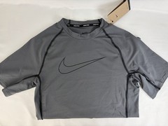Nike Pro Dri-Fit Slim Fit Shirt Mens Small Gray Short Sleeve Stretch DD1982-068