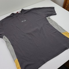 Vintage Oakley Software T-shirt Mens Size XL Gray Yellow 90s Center Logo Y2K Tee