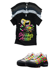 OG Max 95 RX Sneaker Addict Woven Multi-Colored Tee Sneaker Matching T-Shirt