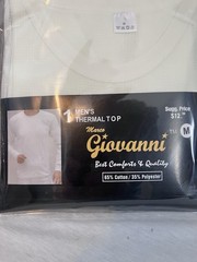 New Vintage Men’s Giovanni Cream Color Thermal Too Size Medium M