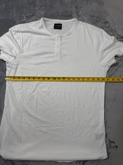 Cuts Clothing Elongated Henley T-Shirt Men’s XL White