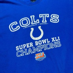 Indianapolis Colts Super Bowl XLI Champions T-Shirt Mens M Blue 2007 Vtg Y2K