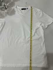 Lot of 2 Murano Men’s Large Slim Fit V-Neck Short Sleeve Tee White Navy Blue