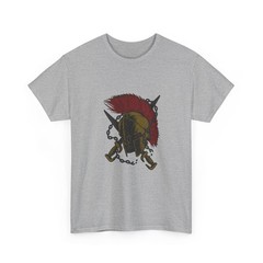 Spartan Helmet with Red Plume T-Shirt | Ancient Warrior Graphic, Strong Power
