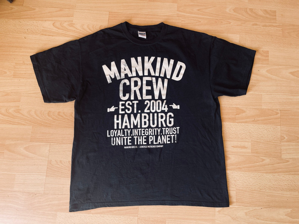 Mankind Bike Vintage T-Shirt Black XL Crew 2004 Hamburg Print Fans Bicycle